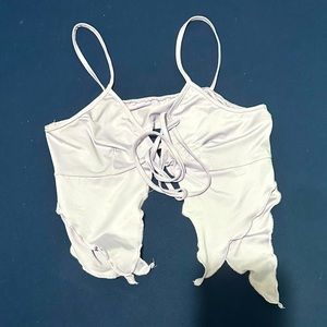 Lavender crop top. Perfect top for matching with many different bottoms.